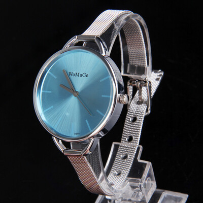 

Sketchy Oversize Bezel Fashion Lady Watch with Stainless Steel Narrow Band