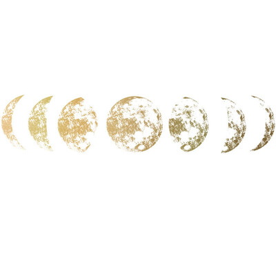 

Golden Moon&Moon Phase Change Map Sticker Removable Wall Decoration