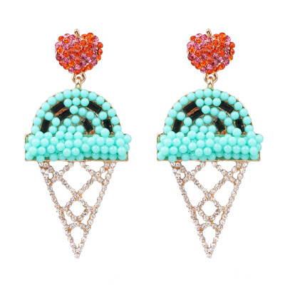 

2019 New Colorful Flower Big Brand Design Luxury Starburst Pendant Crystal Drop Earrings Gem Statement Jewelry