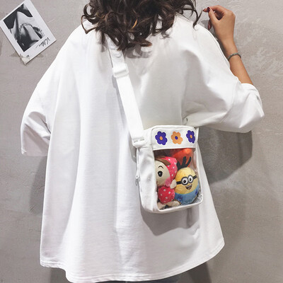 

Net red bag female 2019 new small fresh Harajuku girl shoulder Messenger bag ins Japanese student canvas bag