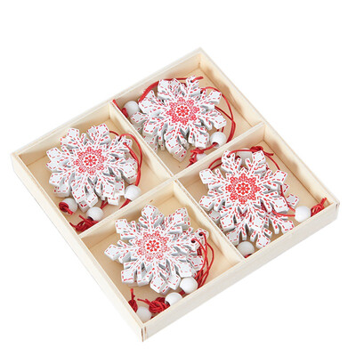 

12pcs Natural Wood Christmas Tree Ornament Wooden Hanging Pendant Gift Snow Elk Christmas Decora adornos de navidad Year