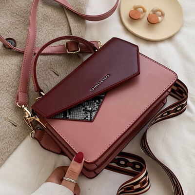 

Contrasting casual small bag women 2019 new Korean texture small square bag fashion Joker shoulder Messenger bag