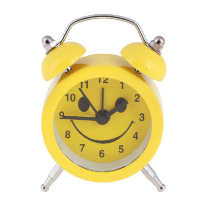 

Cute Expression Cartoon Round Bedroom Bell Alarm Clock Home Quartz Clock