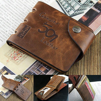 

Fashion Mens Faux Leather Bifold Wallet CreditID Card Holder Slim Coin Purse
