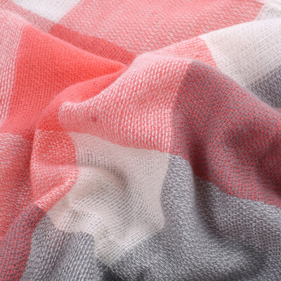 

2017 large plaid new scarf watermelon red acrylic wide square towel export shawl thick European style