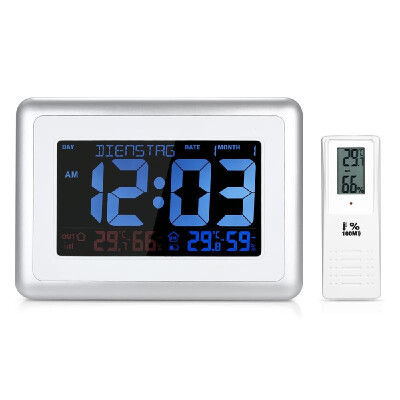 

DCF Alarm Clock Temperature&Humidity Meter Weather Forecast Station Indoor&Outdoor Thermometer Temperature&Humidity Mo