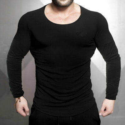 

Fashion Mens Slim Fit O Neck Long Sleeve Muscle Tee T-shirt Casual Tops Blouse