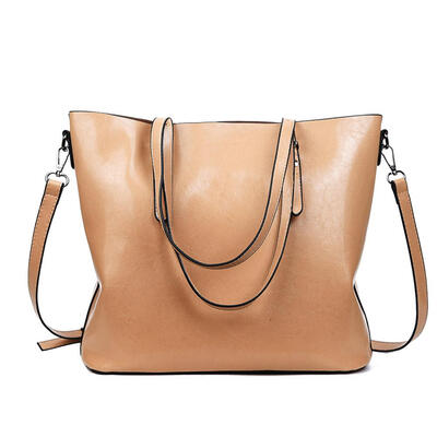 

Oil Wax Leather Shoulder Handbags Women Big Capacity Shopping Satchel Totes