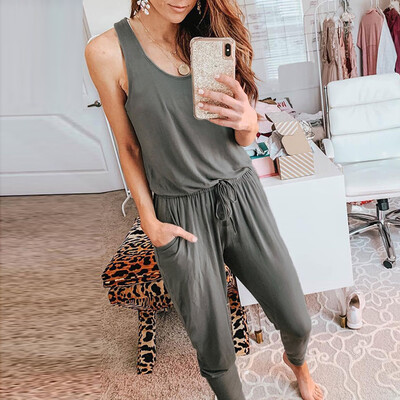 

Starmoon Women Summer Pockets Lace Up Sleeveless Rompers Jumpsuit Playsuit BKL