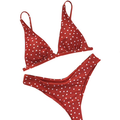 

Saidsome Women Love Printing Set Push-Up Padded Bra Beach Bikini Set Swimsuit Swimwear