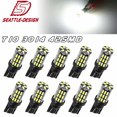 

10x Super White T10 42-SMD LED Backup Reverse Side Light Bulbs W5W 194 192 921