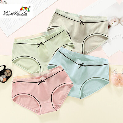 

Double umbrella underwear ladies cotton solid color sexy comfortable breathable low waist cotton simple girl triangle