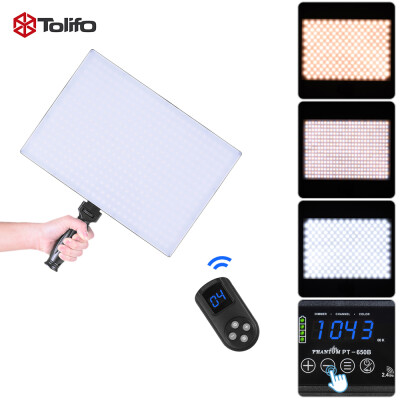 

Tolifo Phantom PT-650B Slim Bi-color 3200K 5600K Dimmable 432pcs LED Video Photo Studio Panel Light Lamp w Remote Control Han