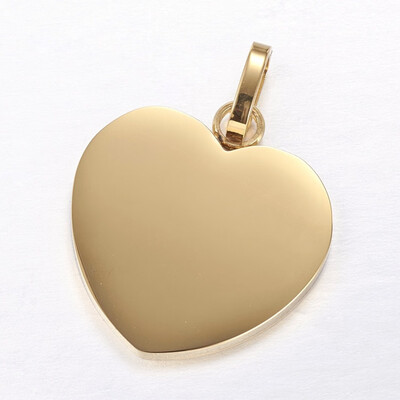 

304 Stainless Steel Blank Stamping Tag Pendants Heart Golden 28x26x2mm Hole 5x8mm
