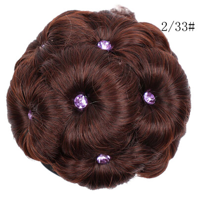 

〖Follure〗Female Wig Hair Ring Curly Bride Makeup Diamond Bun Flowers Chignon Hairpiece