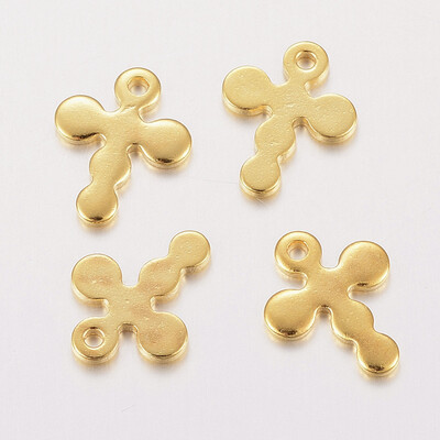 

304 Stainless Steel Charms Cross Golden 11x85x1mm Hole 1mm
