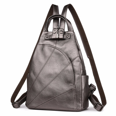 

Soft PU Leather Backpacks Female Multifunctional Anti Thief Backpack Waterproof Bagpack Women Vintage Large Capacity Back Pack