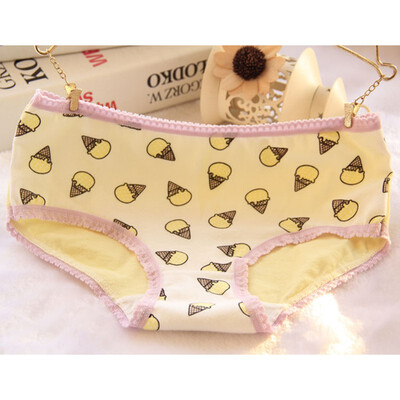 

Womens Briefs Korea-based Ice Cream Cute Panties Low-rise Lace Underwear