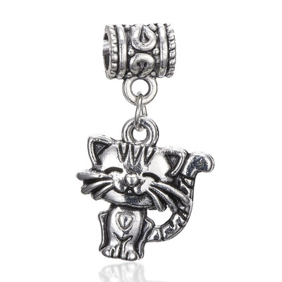 

Alloy European Dangle Beads Cat Large Hole Pendants Antique Silver 295mm Hole 48mm