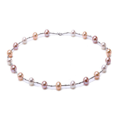 

YIAILI Multicolor Freshwater Pearl 14k Gold Necklace 8086