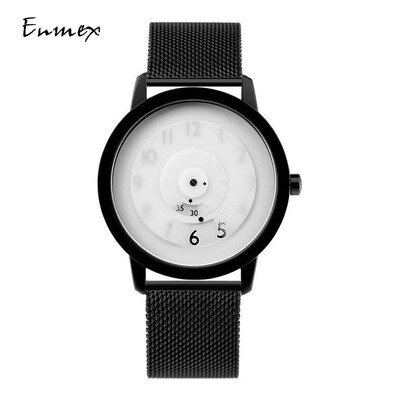 

Festive Gift Enmex Translation Canvas Strap Cool Focus Time Contrast Design Creative Watch