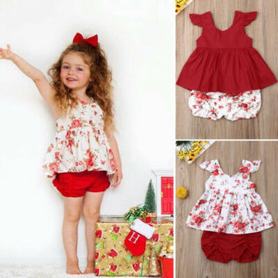 

2PCS Newborn Baby Girls Kids Summer T-Shirt Tops Short Pants Outfits Set Clothes