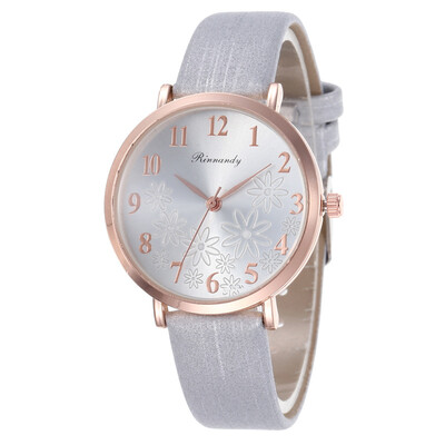 

Summer womens leather strap pattern dial digital watch student fashion watch