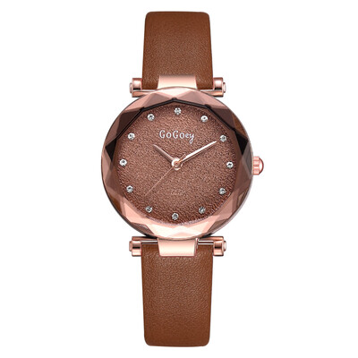

Noble lady loose powder mirror quartz watch diamond luxury PU girl watch