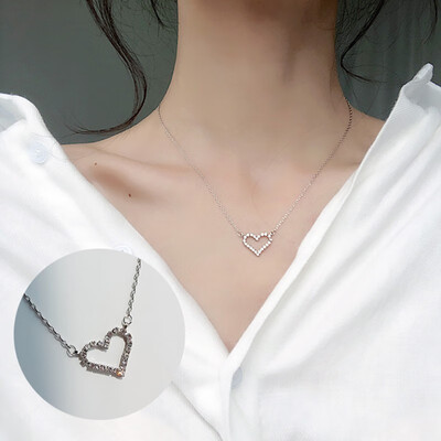 

Woman Beautyful Necklace Geometric Four Leaf Clo-ver Heart Shape Crystal Pendant Necklace Jewelry