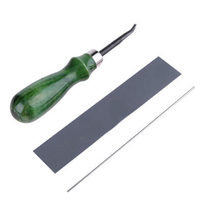 

DIY Leather Craft Edge Skiving Beveling Cutting Tool with Wood Handle
