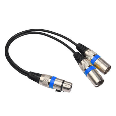 

3Pin XLR Female Jack to Dual 2 Male Plug Y Splitter 30cm Adapter Cable Wire