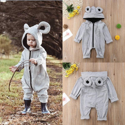 

Kids Toddler Baby 3D Ear Romper Hooded Jumpsuit Playsuit Overall Outfits Clothes