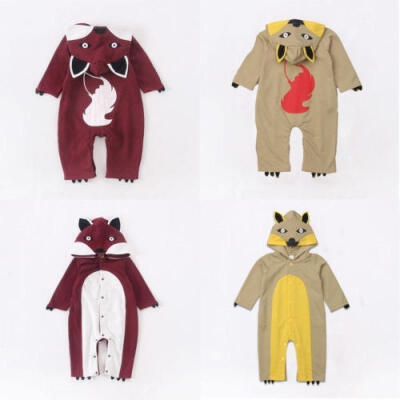 

Newborn Baby Boy Girl Infant Hooded Romper Bodysuit Jumpsuit Fox Outfits