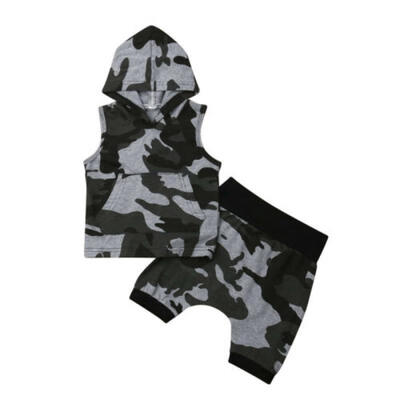 

Toddler Kids Baby Boys Camo Hoodies Tops Shirt Pants Shorts Outfits Clothes Set
