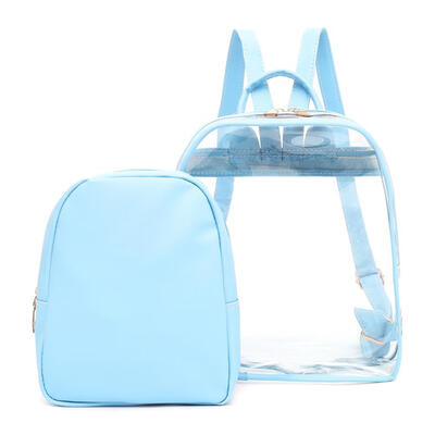 

2pcs Women Transparent PVC Backpack Casual Girls Travel Jelly Shoulder Bags