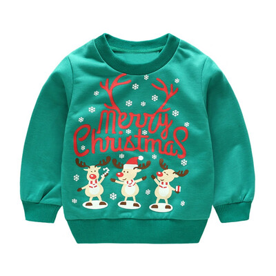 

Toddler Kids Baby Girl Boy Long Sleeve Cartoon Christmas Print Pullover Tops