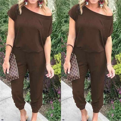 

Women Sleeveless Cotton Linen Loose Wide Leg Jumpsuit Overall Long Trousers Pant