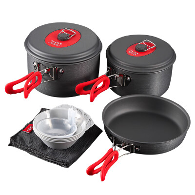 

Love Road ALOCS Outdoor Portable Camping Cookware Set Frying Pan Outdoor Kettle 7 Piece Set Gourmet II for 3-4 people