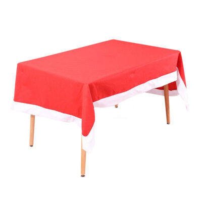 

New Hot Year Tablecloth Decoration Solid Color Long Red Christmas Tablecloth Christmas Supplies Cloth