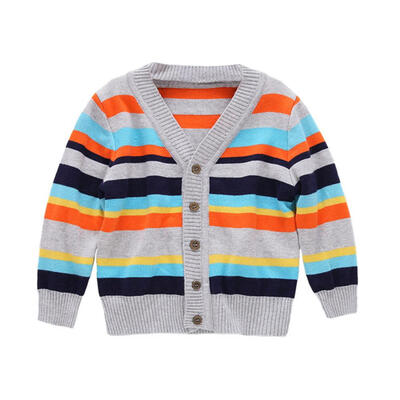 

Spring Autumn Baby Boys Clothing Striped Cardigan Sweaters Kids Outerwear