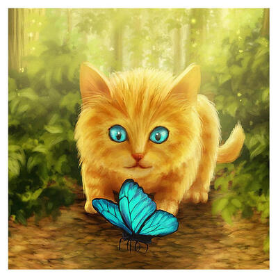 

5D DIY Full Drill Diamond Painting Cute Cat Butterfly Cross Stitch Mosaic