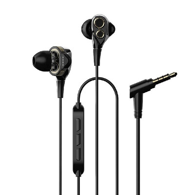 

UiiSii BA-T8 35mm Wired Headphones In-Ear Music Earbuds Dual Dynamic Earphone with Mic For iPhone Xiaomi Android