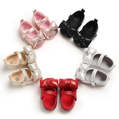 

Infant Baby Girl Princess Soft Crib Shoes Leather Moccasins Anti-slip Prewalkers