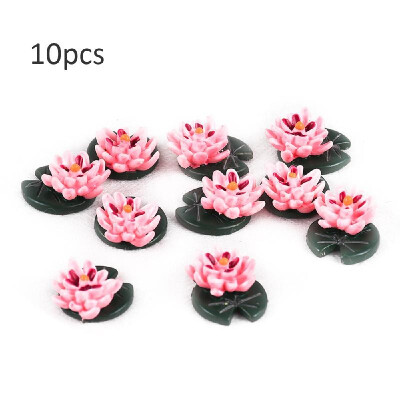 

10pcsset Mini Lotus Stone Benches Tree Stump Fairy Garden Resin DIY Craft Ornaments Miniature Landscape Model Home Decoration Pho