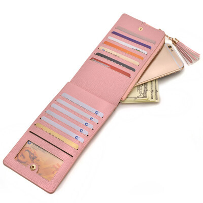 

Tailored 2017 new lady multi-card long section double zipper multi-purpose wallet BK