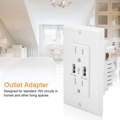 

Greensen USB Wall Charger Surge Protector Outlet Adapter Dual USB Ports Charger Panel Station