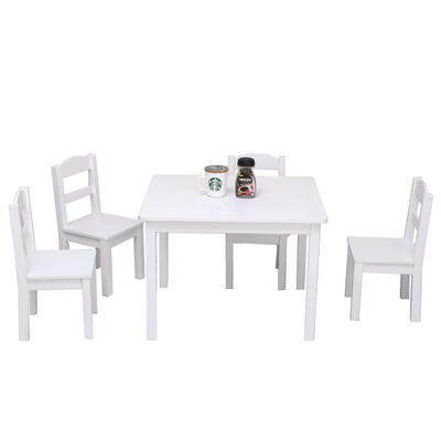 

Kids Table&Chairs Set - 4 Chairs&1 Activity Table for Children - Educational Toddlers Furniture Set