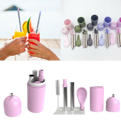 

Portable Telescopic Drinking Straw Stainless Steel Metal Travel Straw Reusable