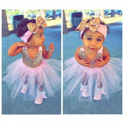 

Sequins Toddler Infant Newborn Baby Kids Girls Tulle Tutu Floral Dress Backless Party Dresses