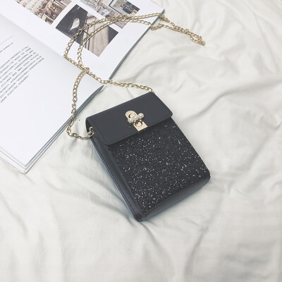 

2019 new wave Korean wild Messenger bag chic chain sequin small square bag female casual fashion temperament shoulder bag